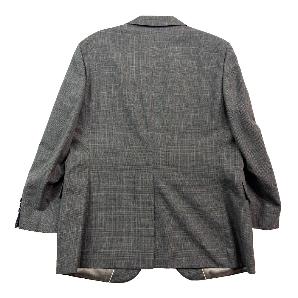 vtg 90s Andre Villard 44S 38x27 2pc Pant Suit Wool Gray Glen Plaid Pleated - Picture 8 of 16
